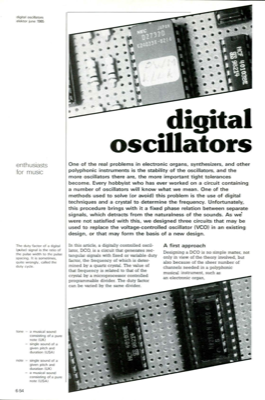 digital oscillators - enthusiasts for music