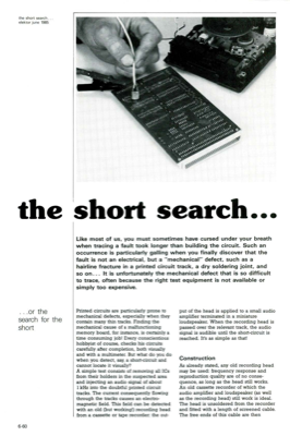 the short search - or the search for the short