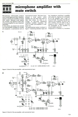 microphone amplifier with mute switch