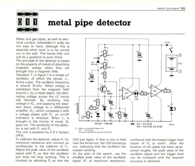 metal pipe detector