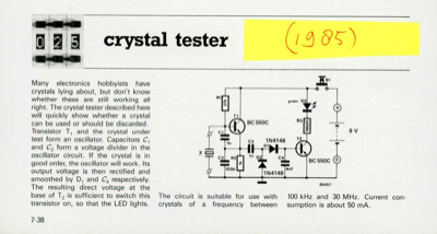 crystal tester
