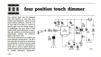 four position touch dimmer