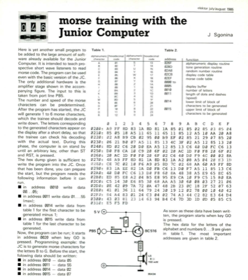 morse training with the Junior Computer