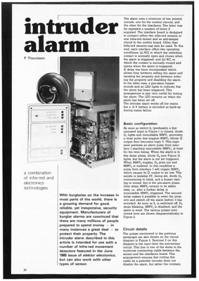 intruder alarm - a combination of infra-red and electronics technologies