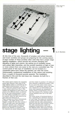 stage lighting (part 1)