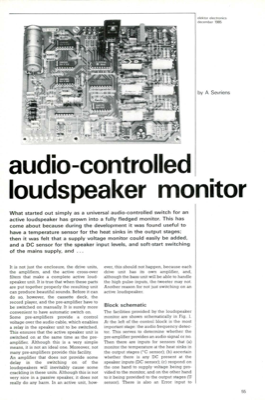 audio-controlled loudspeaker monitor