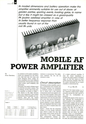 Mobile audio power amplifier