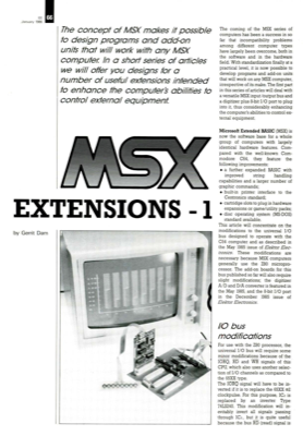 MSX extensions (1): I/O bus; digitizer; 8-bit I/O port
