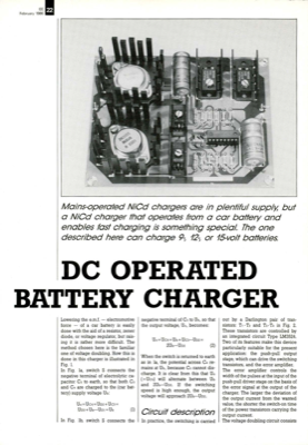 DC-operated battery charger