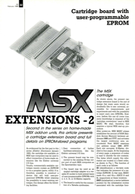 MSX extensions (2): cartridge board