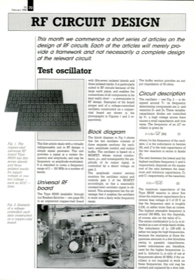 RF circuit design - test oscillator