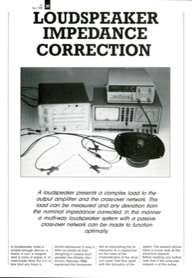 Loudspeaker impedance correction