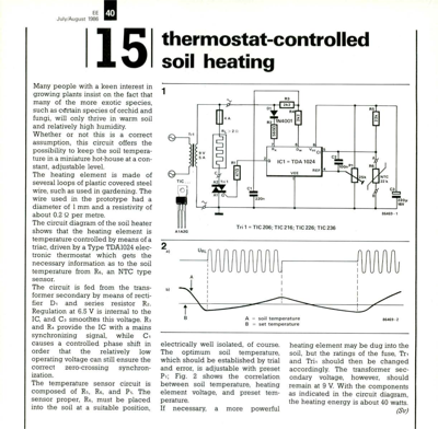Thermostat-controlled soil heating