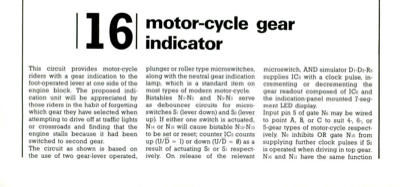 Motor-cycle gear indicator