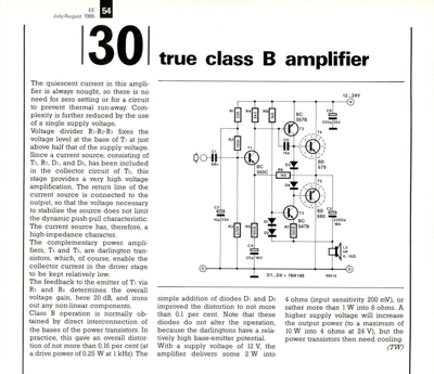 True-class B amplifier