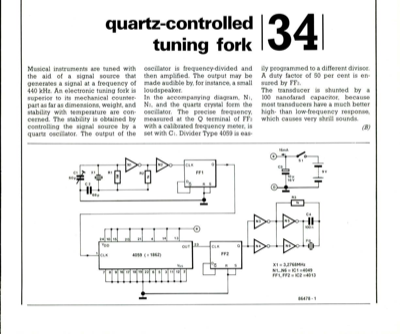 Quartz-controlled tuning fork