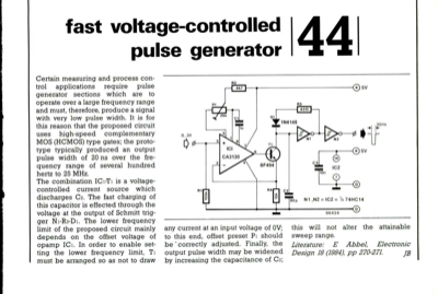 Fast voltage-controlled pulse generator