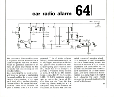 Car radio alarm