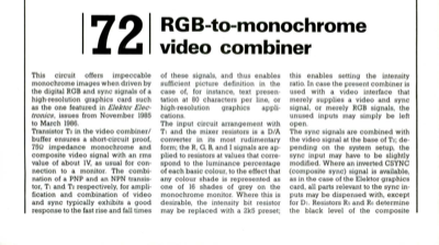 RGB-to-monochrome converter