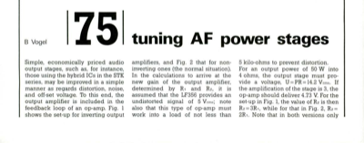 Tuning AF power stages
