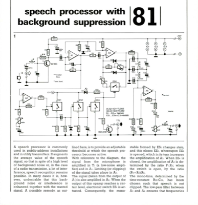 Speech processor with background suppression