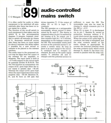 Audio-controlled mains switch