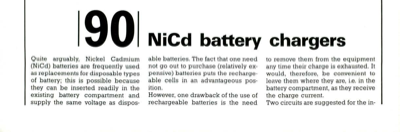 NiCd battery chargers