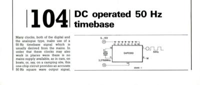 DC-operated 50 Hz timebase