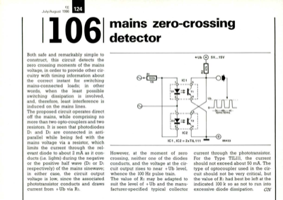 mains zero-crossing detector