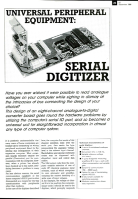 Universal peripheral equipment (2) - serial digitizer