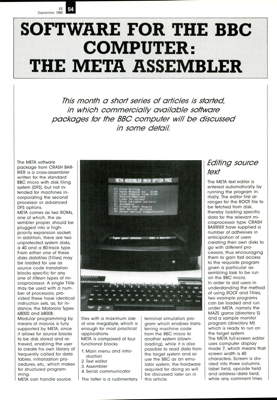 Software for the BBC computer - the META assembler