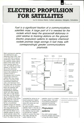 Electric propulsion for satellites