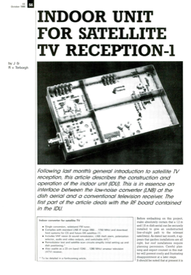 Indoor unit for satellite TV reception-1