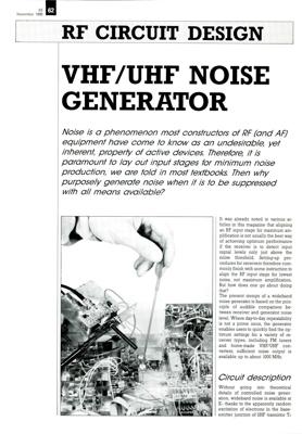 RE circuit design (5) - VHF/UHF noise generator