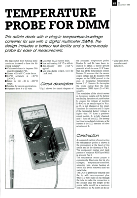 Temperature probe for DMM