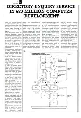 Directory Enquiry Service In £80 Million Computer Development