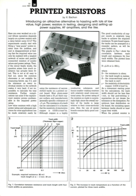 Printed Resistors