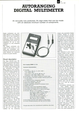 Autoranging Digital Multimeter