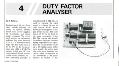 Duty Factor Analyser