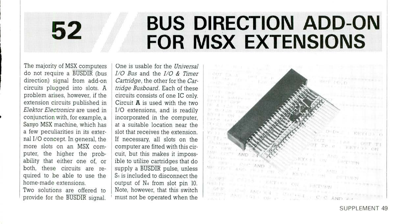 Bus Direction Add-On For Msx Extensions