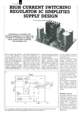 High Current Switching Regulator Ic Simplifies Supply Design