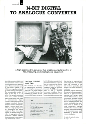 14-Bit Digital To Analogue Converter