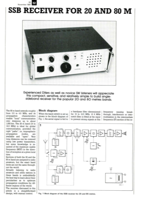 Ssb Receiver For 20 And 80 M