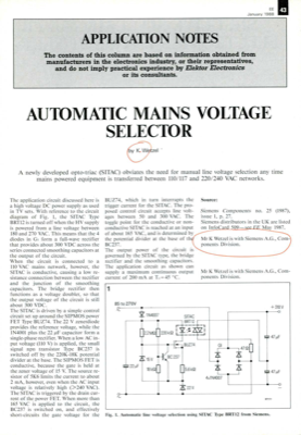 Automatic Mains Voltage Selector