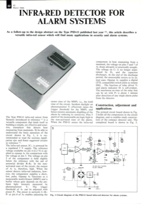 Infra-Red Detector For Alarm Systems