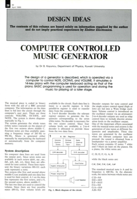Computer Controlled Music Generator