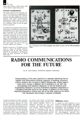 Radio Communications For The Future