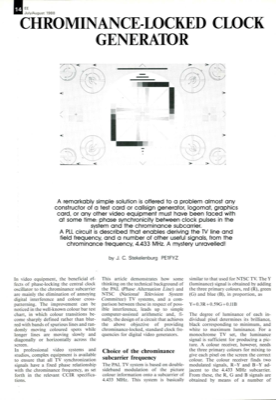 Chrominance-Locked Clock Generator