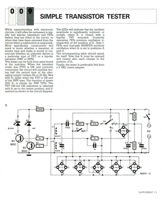 Simple Transistor Tester