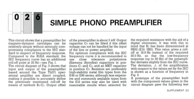 Simple Phono Preamplifier